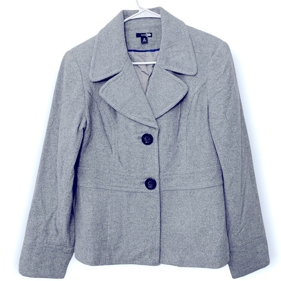 East 5th Wool Blend Pea Coat | Grey | Size M - Picture 1 of 9